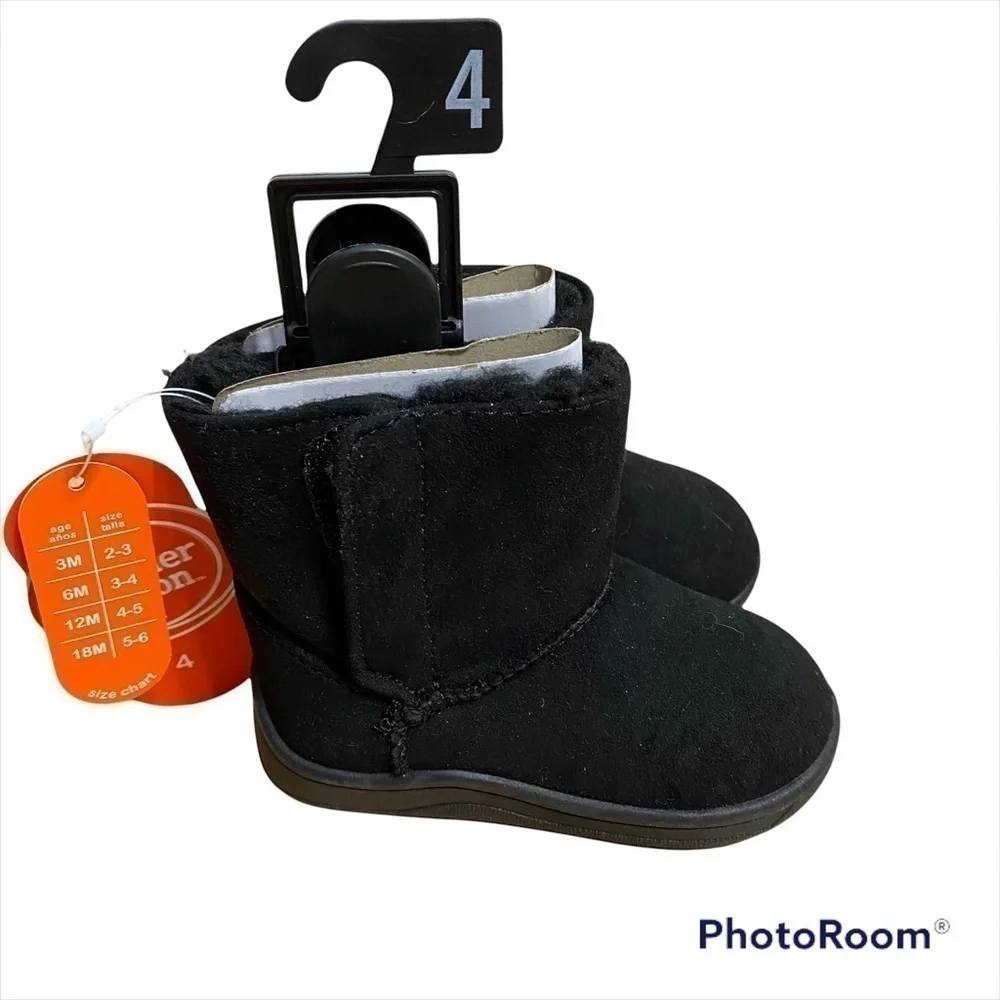 Black Ankle Boots NWT Sz 4 Baby Kids Girls